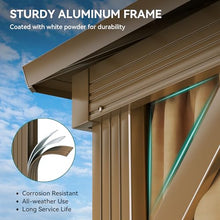 YITAHOME 12x20 ft Hardtop Gazebo with Nettings and Curtains Bronze