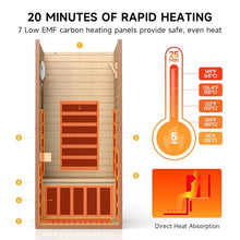 RESTISLAND Full Spectrum Infrared Sauna with Red Light Therapy, 1 Person