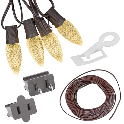 Novelty Lights 250 Feet C9 LED Expert Decorator Kit, Warm White Light