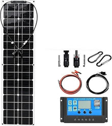 KZZAAO Flexible Solar Panel 200W 400W 800W 12V Monocrystalline Semi-Flexible Solar Panel for Motorhome,Boats,Roofs,Sailing,Balcony