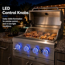 Hvlwyaz Built In Gas Grill, 28-Inch 4-Burner Propane & Charcoal Combo
