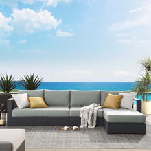 Modway Tahoe Modular Aluminum 3-Piece Outdoor Patio Furniture Gray, Right-Facing Sectional Sofa Set with Weather-Resistant Cushions, Ideal for Deck, Backyard, Poolside