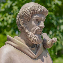 Zaer Ltd. Saint Francis Garden Statue with Birdbath, Antique Grey Magnesium, 30-36 Inch Height (30" Tall Sitting)