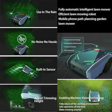 LPLYAA Robot Lawn Mower for Gardens up to 1500m², Automatic Intelligence Lawn Mower for Manicured Lawn, Path Planning, WiFi Smartphone APP Control, Safety Protection Device