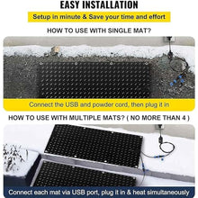 DRemdo 10x20 Inch Non-Slip Rubber Heated Snow Melting Mat
