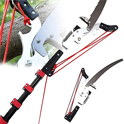 Professional Telescopic Pole Saws Tree Pruners Extendable Pruning Saw Gardening Landscaping Branch Saw Lopper Tools Telescopic Rod Saw with Steel Blade Saw and Nylon Cord,5.4m/18FT