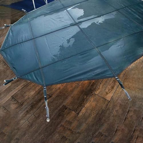 CHZDPP Winter Pool Covers with Anchors, Round In-Ground Swimming Pools Protective Cover for Prevent Leaf & Debris, Tear-Proof Thicken Mesh(33.5ft/1021cm)