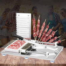 JYXYXSCP 10-skewers Stainless Steel BBQ Skewer Making Machine, BBQ Skewer Meat Skewer Tool, Manual Kebab Skewer Making Tool, Fast Portable Kebab Box