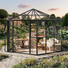 Reljofum Hexagonal Greenhouse 12x10x8, Walk-in Garden with Vents