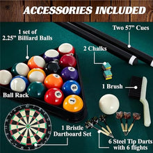 Seller123 Billiards 90" Ball and Claw Leg Pool Table with Cue Rack and Dartboard Set Burgundy