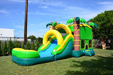 JumpOrange Commercial Inflatable Tropical Aloha Bounce House with Slide and Blower Aloha Tropical Mega 5-in-1 Wet/Dry Combo