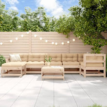 LKJVFCPW 8-Piece Outdoor Patio Furniture Set, Modular Wooden Garden Lounge Sofa with Thick Cushions, Solid Pine Wood Deck Seating for Backyard, Terrace, and Porch