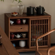 GKOKG Coffee Tables Chinese Style Tea Cabinet Wooden Sofa Side Table