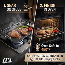 AMT Gastroguss The "World´S [.]" Professional Grill Plate, 20.9 x 13 in, 0.8 in deep, Stainless Steel Handles, die-cast Aluminium, Non-Induction, Lotan® Non-Stick Coating, AMZN-25333-G-US
