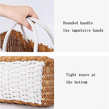 OQPJMYZ Picnic Bags Picnic Basket with Handles, Vegetable Basket, Woven Picnic Supplies, Portable Shopping Basket Travel Camping (Brown 21 * 15 * 25cm)