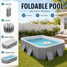 Foldable Hard Sided Above Ground Family Pool for Kids Adults