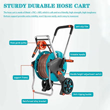 Hose Reel Cart Garden Hose Reels for Outside with Wheels Mobile Garden Hose Cart, Professional Garden Hose Reels, Household Water Pipe Storage Rack, Easy to Install (Color : Blue, Size : Hose Cart+4