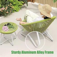 KPHYMOD 3 Piece Green Rattan Chairs with Beige Cushions and Coffee Table, Outdoor Patio Conversation Sofa Set for Deck Yard Porch