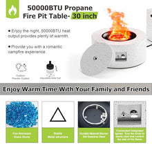 Dineli 30" Round Propane Fire Pit Table Firepit Table for Outside Patio