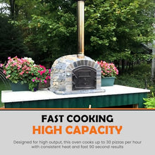 Authentic Pizza Ovens Lisboa Stone Premium Wood-Fired Pizza Oven, Handmade in Portugal, Triple-Insulated Brick Oven, Rotisserie-Capable, Dutch Door with View Window, Thermometer & Baking Dish Included
