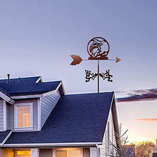 Fish Functional Weather Vane Wind Direction Indicator Weather Vane Roof Mount, Weathervane Measuring Tool Windblown Flying Roof Garden Metal Decorations