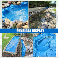 Gaommini Outdoor Pond Liners Sealing Film Damp Proof Membrane 3x7m 5x6m 7x8m 8x10m 10x12m Heavy Duty HDPE Preformed Liners for Koi Ponds & Water Gardens, Blue(32.8x39.3ft)