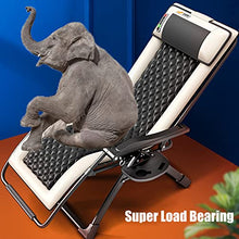 XZSBDXHH Oversized Zero Gravity Chair Folding with Massage Heating Function Back Adjustable Any Angle Lawn Recliner Reclining Patio Lounger Chair Portable Chaise with Holder (Beige)
