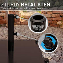 OROTLECT US Weight 75 lb. Free Standing Flat Steel Outdoor Patio Umbrella Base with Wheels in Brown