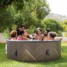 MSpa 6-Person Inflatable Hot Tub, Round Bubble Massage Spa, Champagne Gold