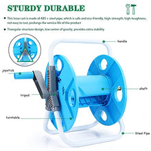 VIXARKO Hose Reel Cart Water Hose Cart for Outside Handheld Removable Hose Reel, Small and Portable Hose Cart, Household Water Pipe Storage Rack, Easy to Install (Blue Hose Cart+20m Pipe)
