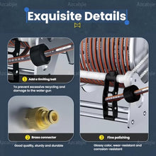 Azcabjie Portable Stainless Steel Hose Reel Storage Rack B-50mHose