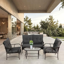Patio Furniture Set with Small Outdoor Table, Comfortable Seats, Unbreakable Steel Table, Easy Assembly & Reliable Service, Patio Bar Set w/ Sillas para Balcon, Sillas para Patio Exterior (Grey)