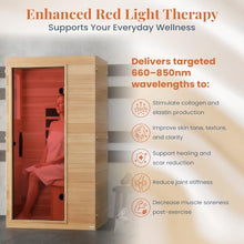 DYNAMIC SAUNAS Elite 1-Person Infrared Sauna with Red Light Therapy