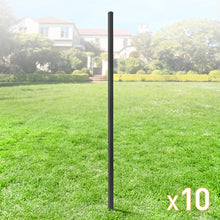 Fencer Wire Heavy Duty 8FT Outdoor Patio Steel Fencing Border Post, 16 Gauge Anti-Rust Metal Fence Post, 2” Diameter Decorative Garden Fence Post, Pack of 10
