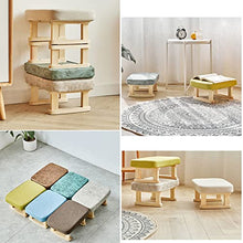 RFSHAOP Ottoman Foot Stool Linen Shoe Change Stool Small Footstool Square Foot Stools Rest Stool Footstools for Living Room Ottomans for The Bedroom Outdoor Ottomans, Matcha B-44.5X33X36CM