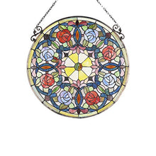 Misc Tiffany Style Flower Design Suncatcher Multi Color Traditional Round Flowers Glass Includes Hardware
