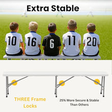 BTEXPERT Set of 10, 6 feet Plastic Bi Folding Bench Indoor Outdoor Portable Picnic Party Garden Dining Seat Camping Soccer Multipurpose Activity w/Handle UV Waterproof Steel Frame Stackable FoldinHalf