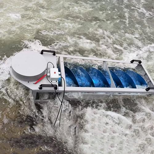 OLONETO 1.5KW Archimedes-Screw Hydro Turbine Generator, 1500W Portable Low-Head Hydropower, High Power Outdoor Hydroelectric Generator All-Metal Housing