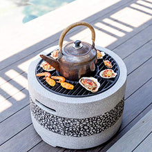 Outdoor Fire Pit Garden Wood-Burning Fire Pit Barbecue Grill Kit, Backyard Patio Outdoor Imitation Stone Fireplace Bonfire Pit, 55.5cm/21.9" (Color : Beige, Size : Kit-2) (Beige Kit)
