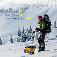 Foldable Snow Thrower, Cordless Snow Shovel with Directional Plate, Throw The Snow Further, Retractable Snow Shovel for Driveway Winter Snow Removal(One Battery)