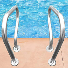 BSNANCA Swimming Pool Safety Hand Rail Sturdy Pool Safety Handrails Swimming Pool Hand Rail 2Pcs for In Ground Swimming Pools with Quick Mount Base 304 Stainl