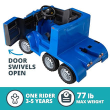Kid Trax 12V Kids Ride On Semi-Truck with Trailer Blue