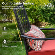 PHI VILLA Outdoor Bar Stools 4 PCS, 24" Counter Height, Cast Iron