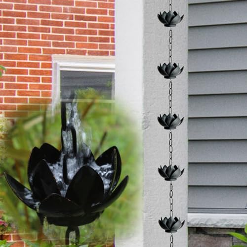 YUSIWOAL Metal Rain Chain for Gutter Downspout, Decorative Aluminum Water Diverting for Garden Yard(Style B,3.6 m (11.8ft))