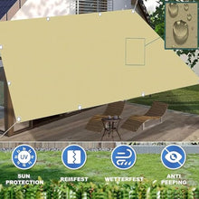 Waterproof Sun Shade Sail Rectangle 21x38 FT Straight Edge,185G Polyester Fabric Cloth 98% UV Block Outdoor Awning Shelter for Lawn Patio Backyard Garden Deck Pergola
