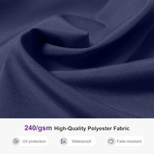 PURPLE LEAF Patio Umbrella 11ft Double Top Wood-Grain Finish, Navy Blue