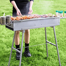 Thickened Barbecue Rack, Outdoor Commercial Stall, Carbon Grill, Fish Grill, Skewer Grill, Folding Grill (Size : 80cm)