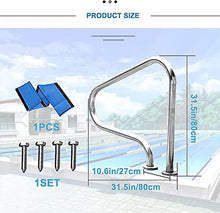MSHOSAC Pool Handrail,31.5" Swimming Pool Safety Handrail - Non-Slip Grab Rail with Installation Kit - Durable 1mm Thickness for Easy Mounting - Essential Pool Safety Product