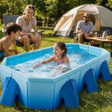 Rectangular Foldable Pool Hard Plastic 10ft Garden Pool Blue-3m/10ft
