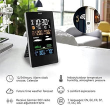 SHANBOYU Wireless Weather Station Indoor Outdoor Weather Forecaster with Digital Thermometer Hygrometer with Alarm Clock